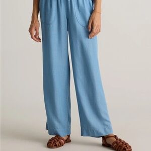 Light Blue Wide-Leg Women's Pants